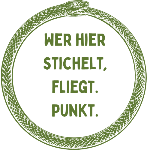 Wer hier stichelt, fliegt. Punkt.